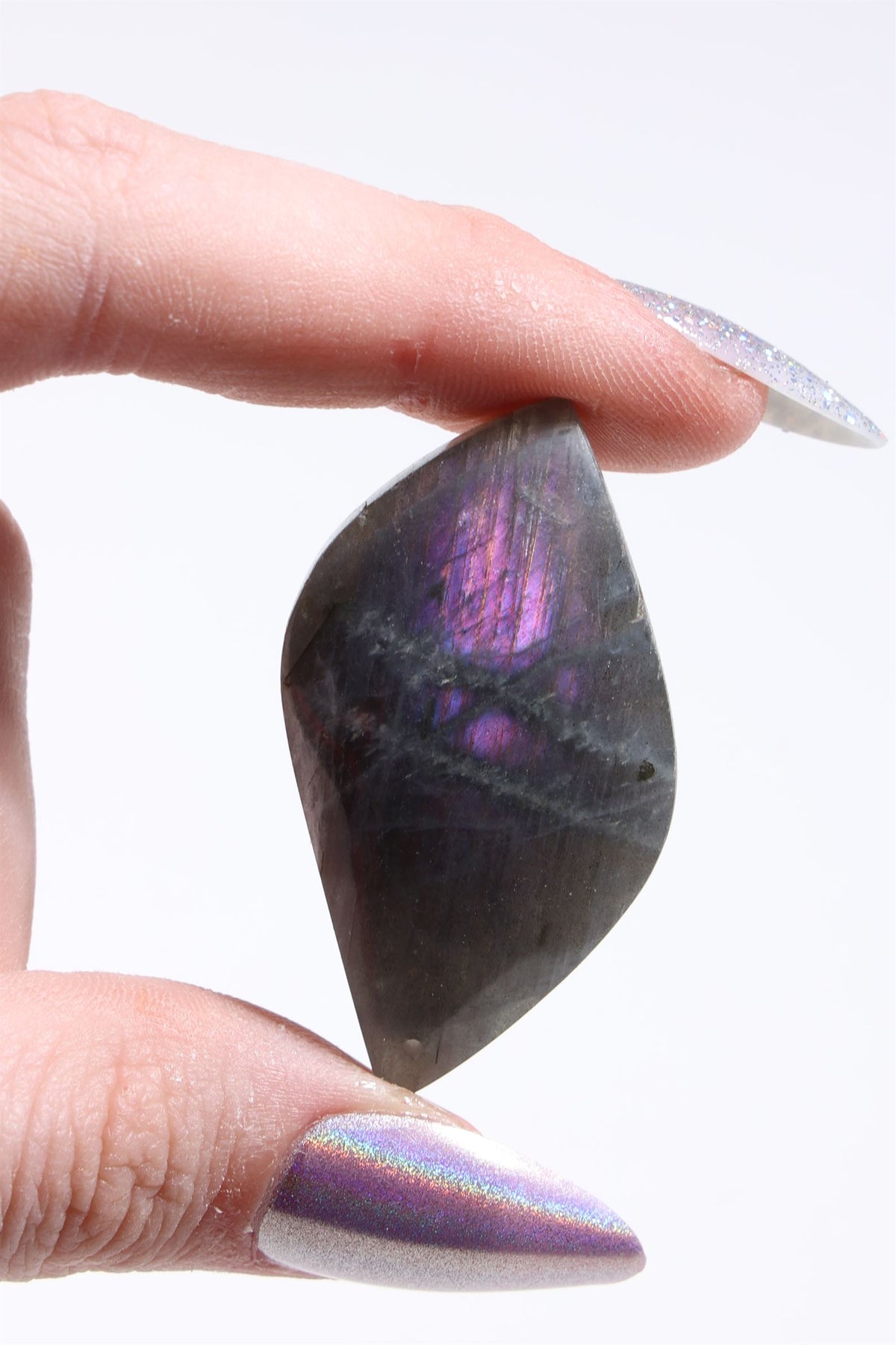 Purple Labradorite Cab (Drilled)