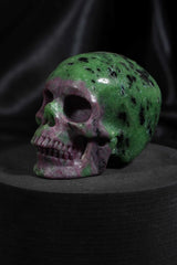 Ruby Zoisite Skull Carving