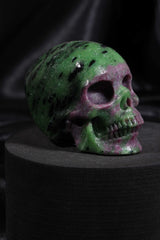 Ruby Zoisite Skull Carving