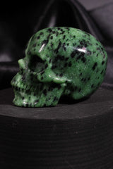 Ruby Zoisite Skull Carving