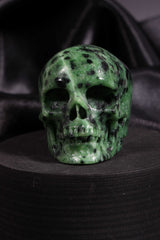 Ruby Zoisite Skull Carving