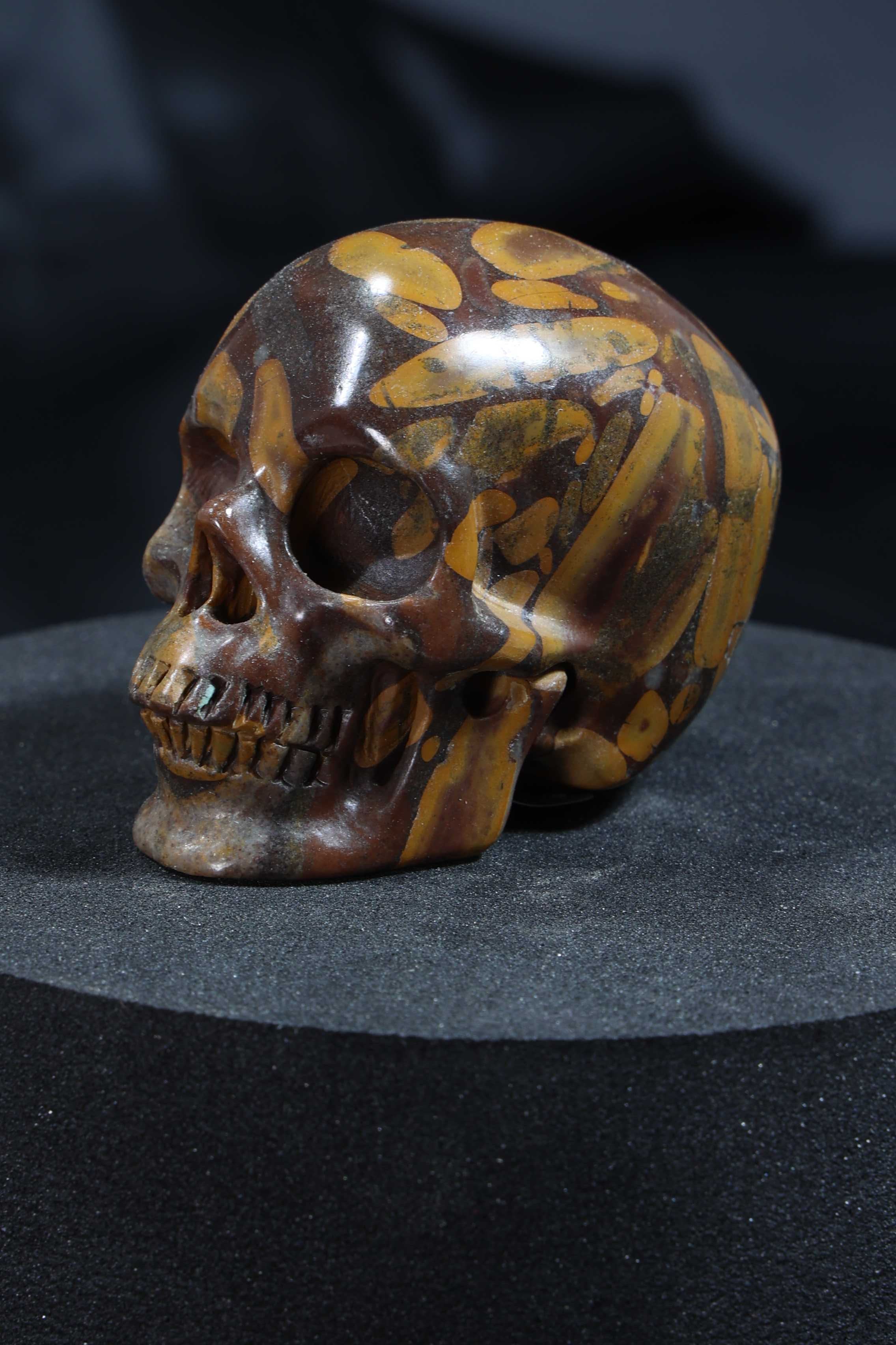 Bamboo Stone Skull Carving