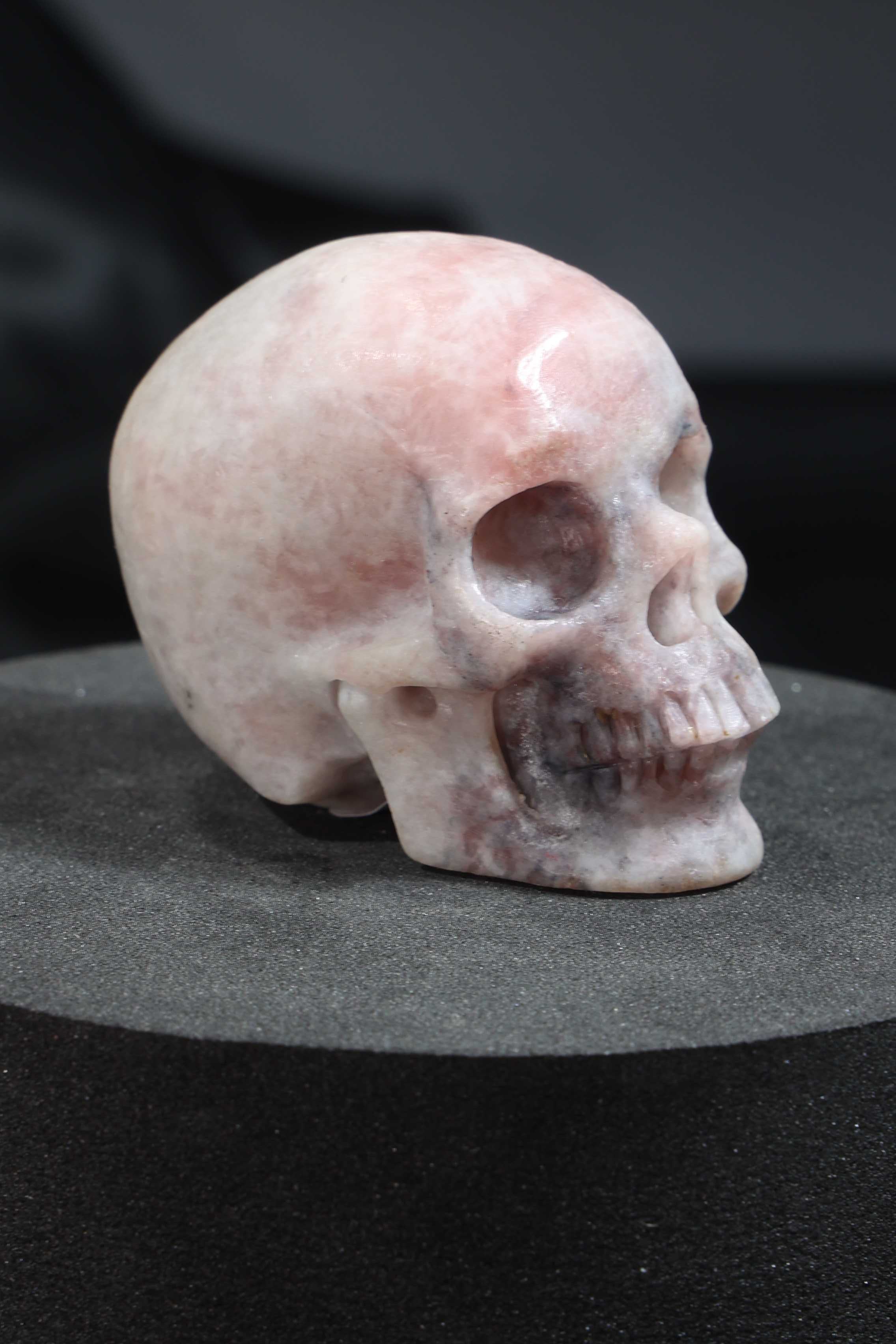 Pink Opal Skull Carving