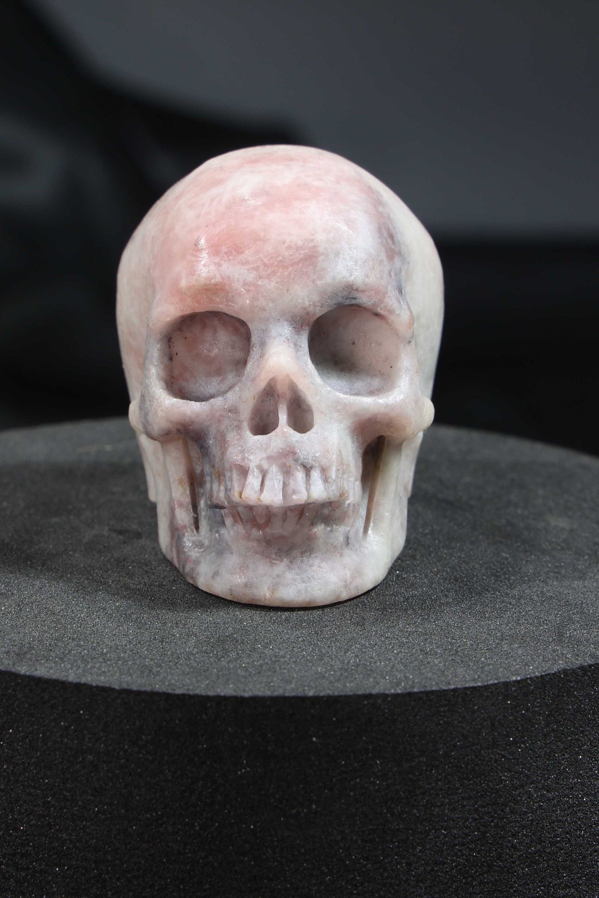 Pink Opal Skull Carving