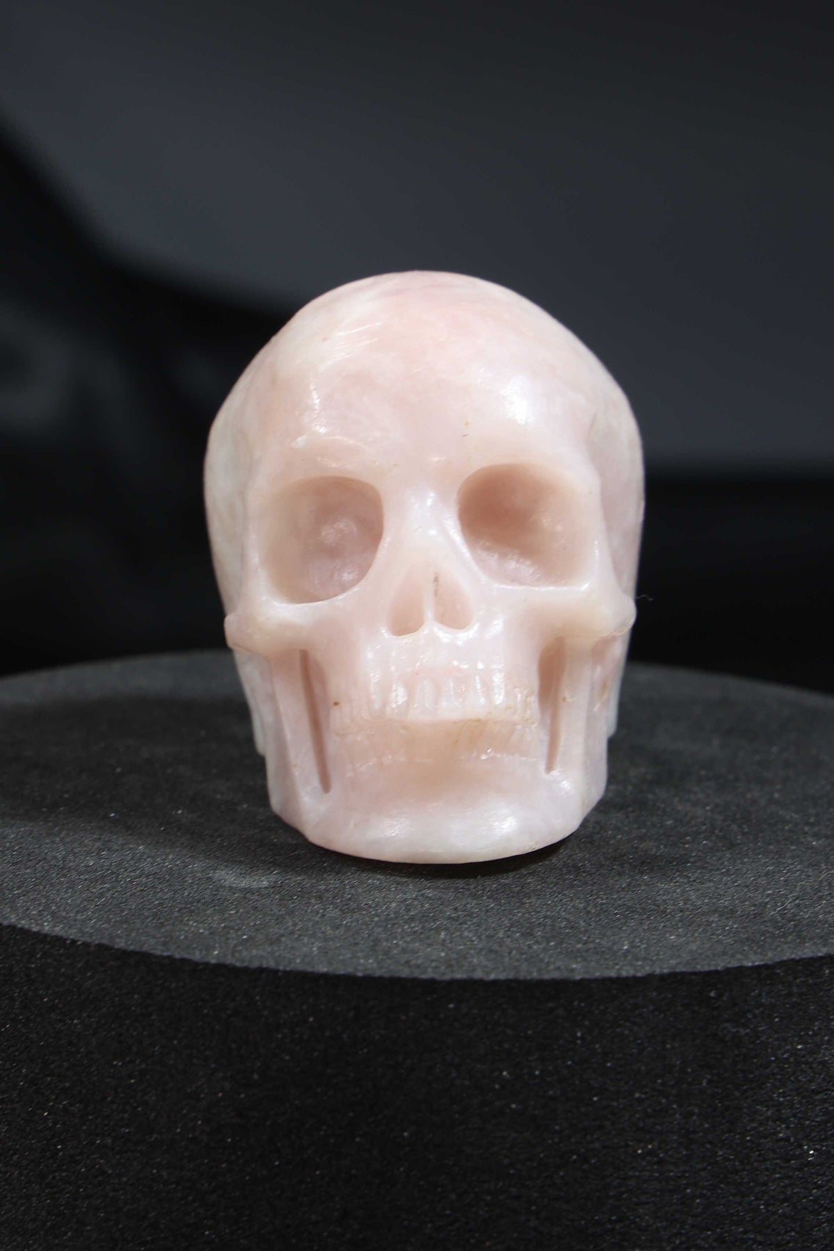 Pink Opal Skull Carving