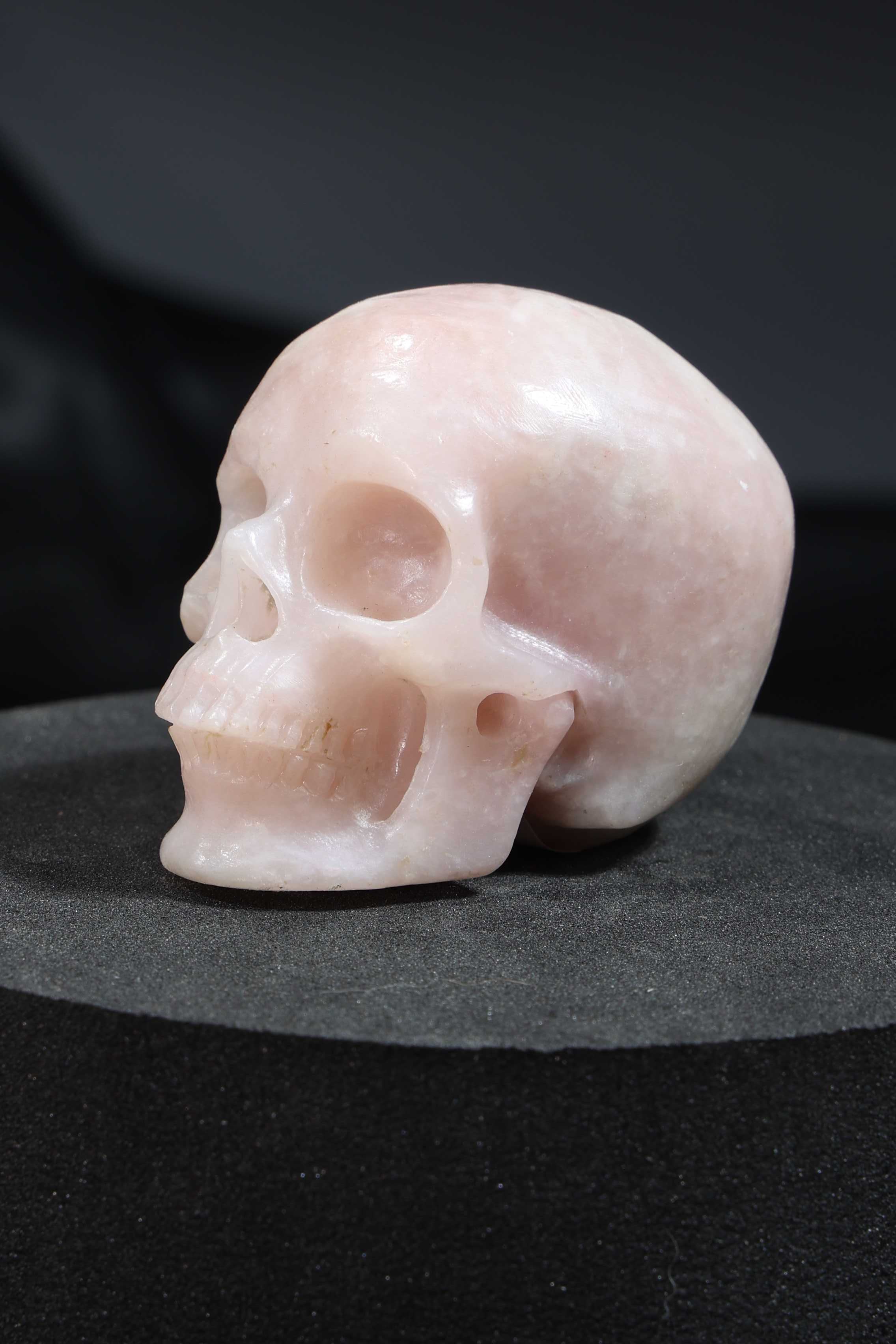 Pink Opal Skull Carving