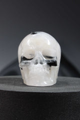 Tourmaline Quartz Skull Carving