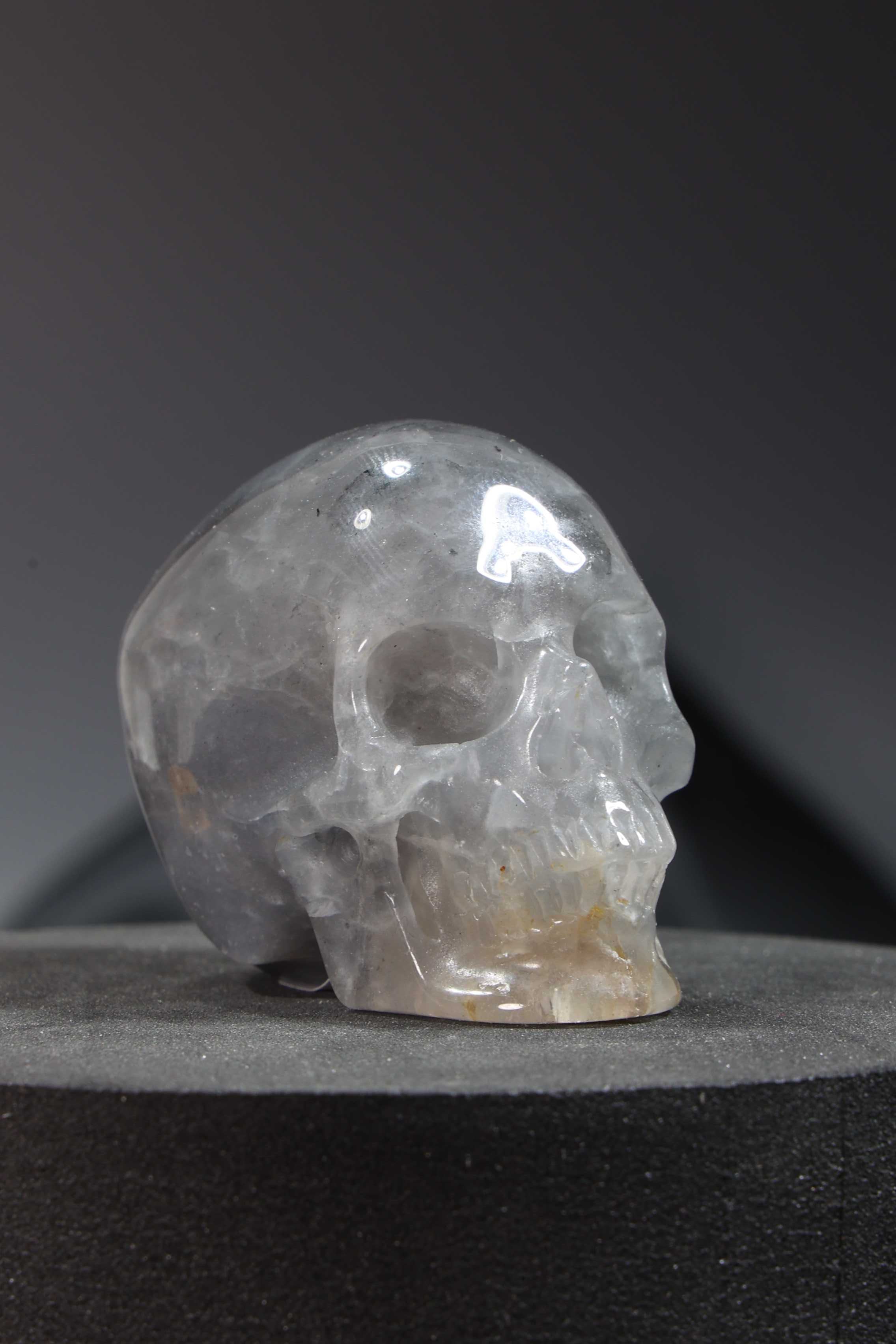 Blue Rose Quartz Skull Carving