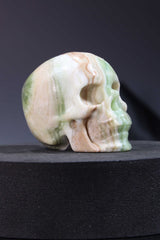 Green Onyx Skull Carving