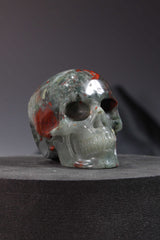 African Bloodstone Skull Carving