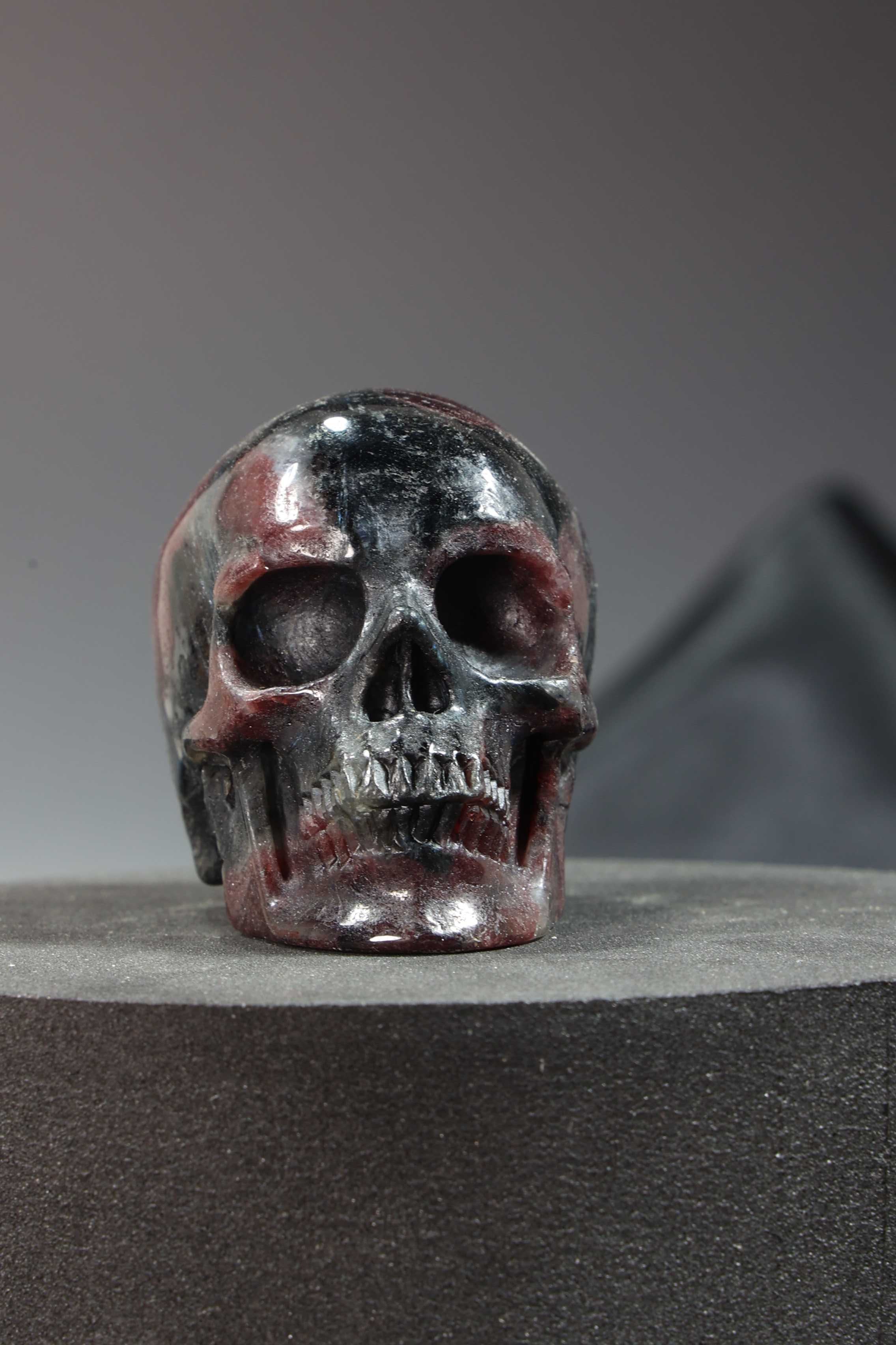 Garnet Skull Carving