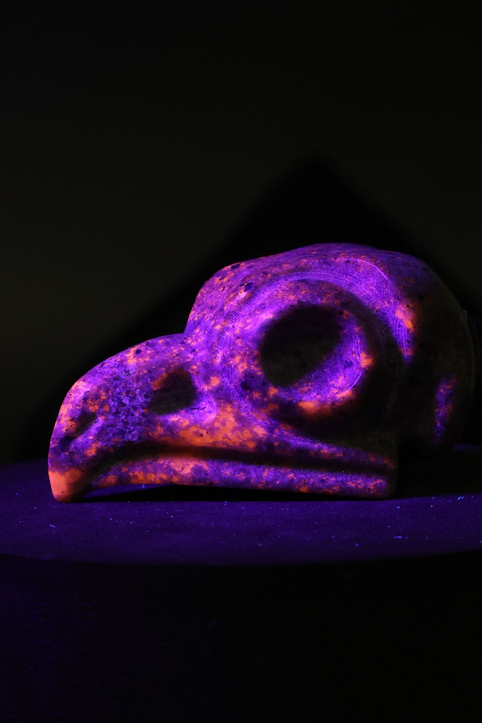 Yooperlite Crow Skull Carving