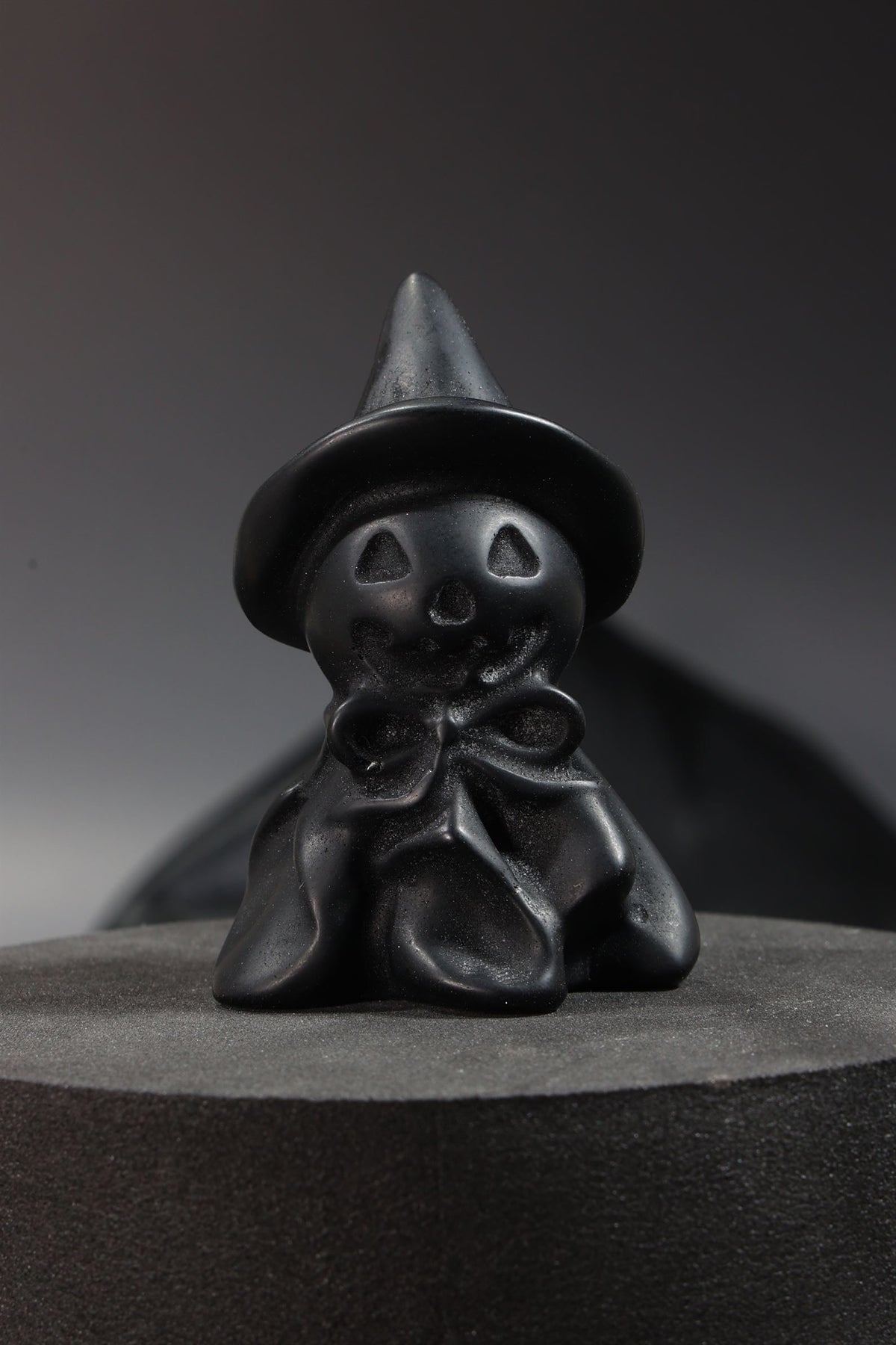 Black Obsidian Pumpkin Ghost Carving