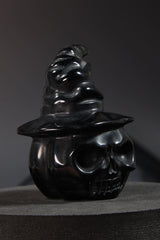 Black Obsidian Pumpkin Skull Carving