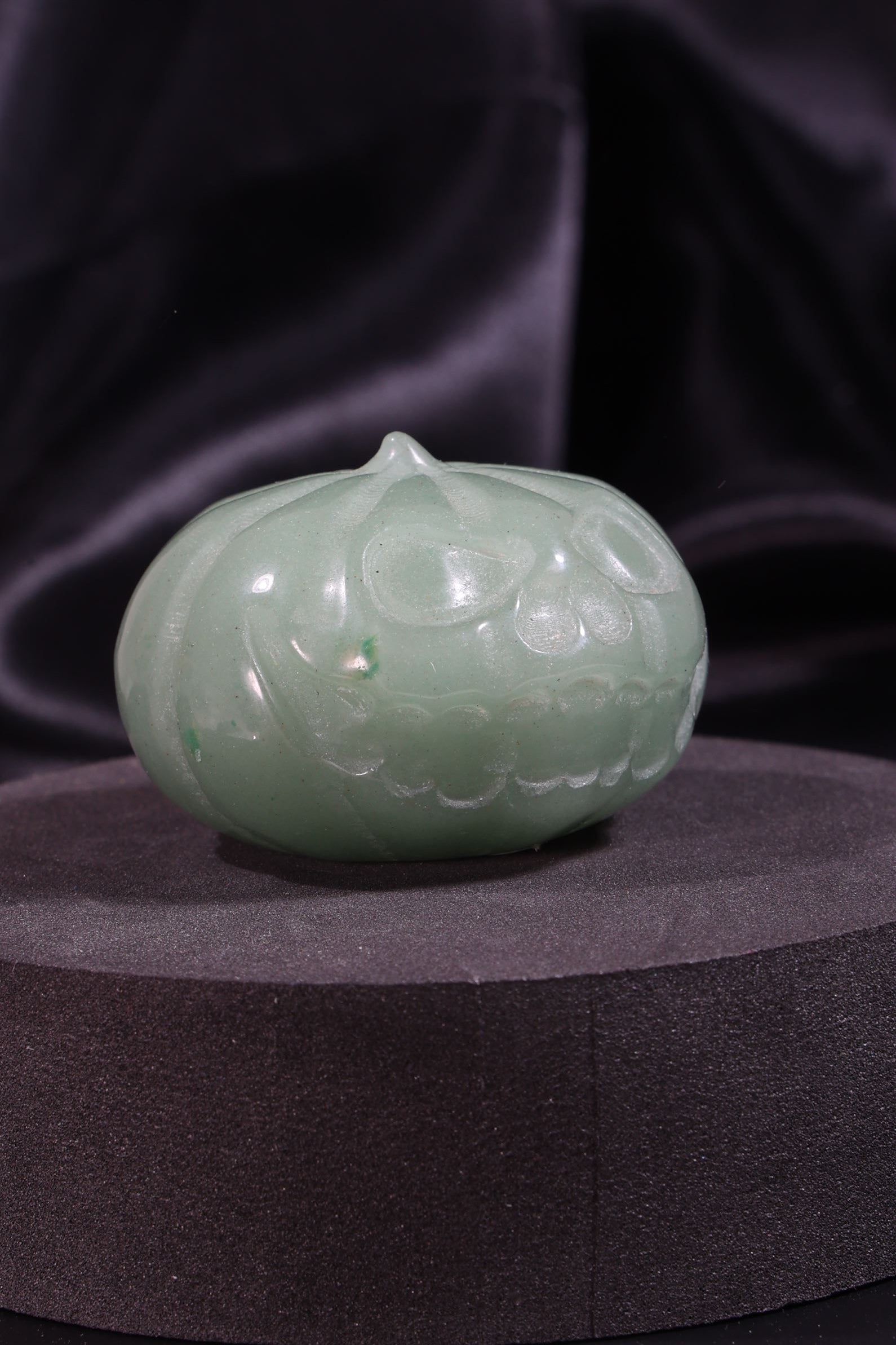 Green Aventurine Evil Smile Pumpkin Carving