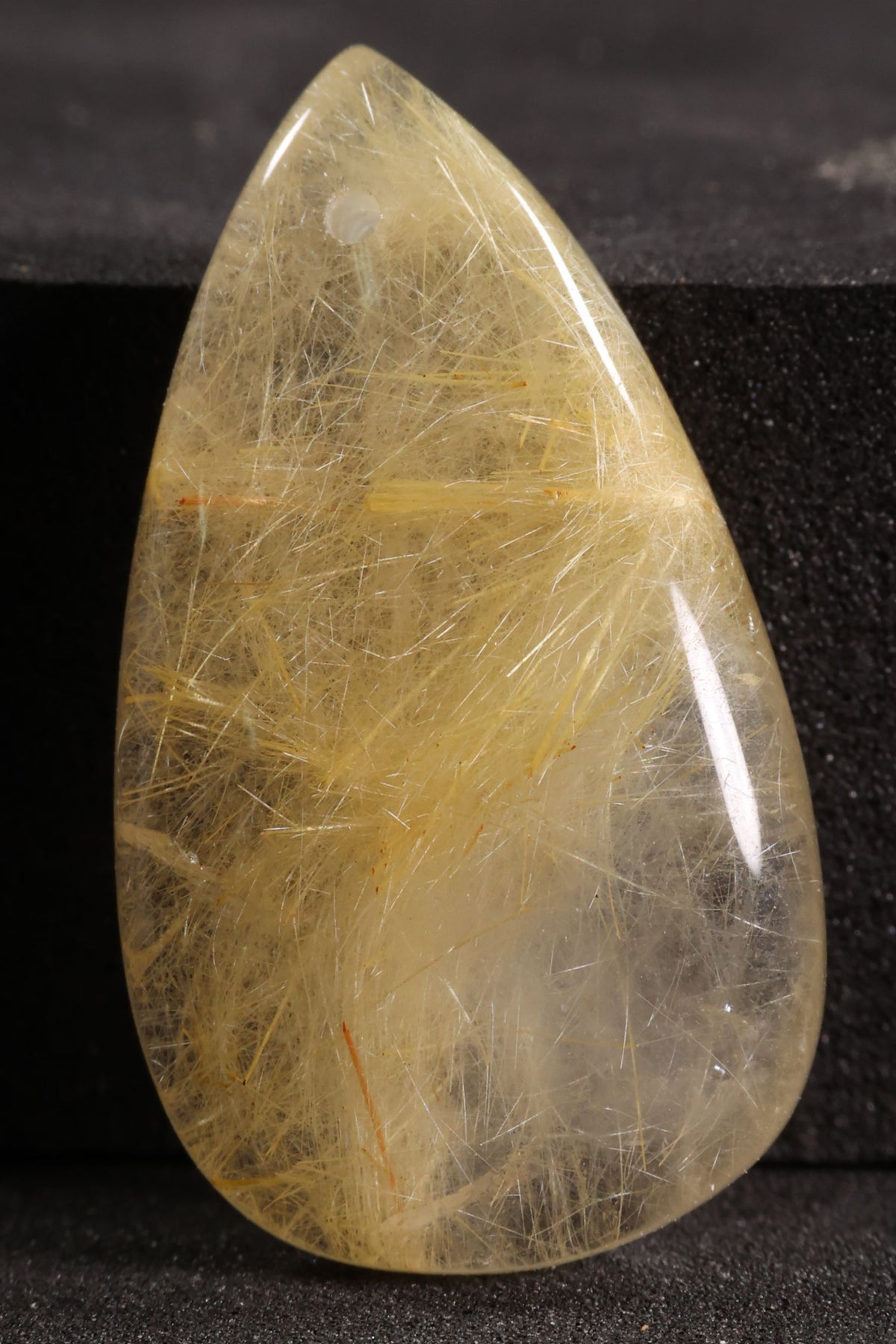 Rutilated Quartz Drilled Cab