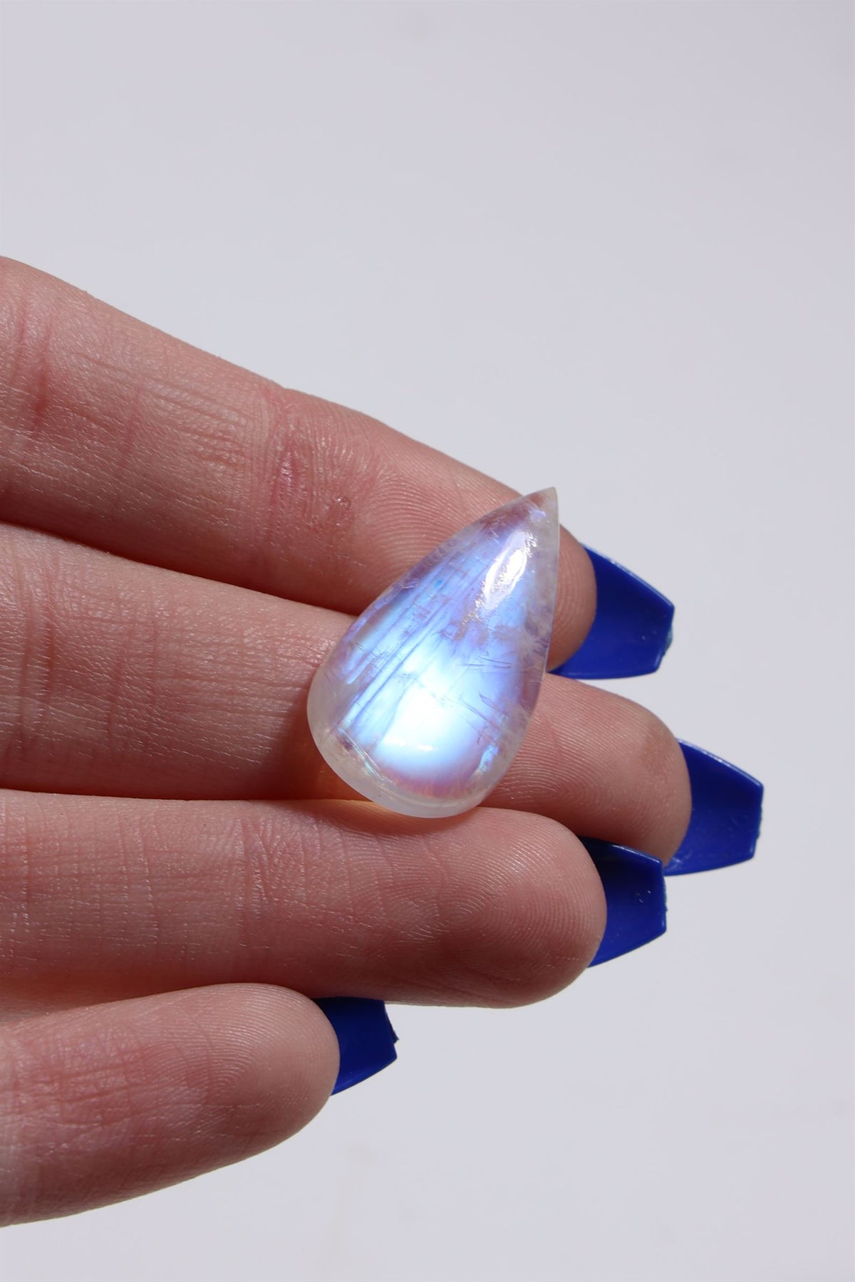 -AAA GRADE - Rainbow Moonstone Cab (Drilled)