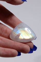 -AAA GRADE - Rainbow Moonstone Cab (Drilled)