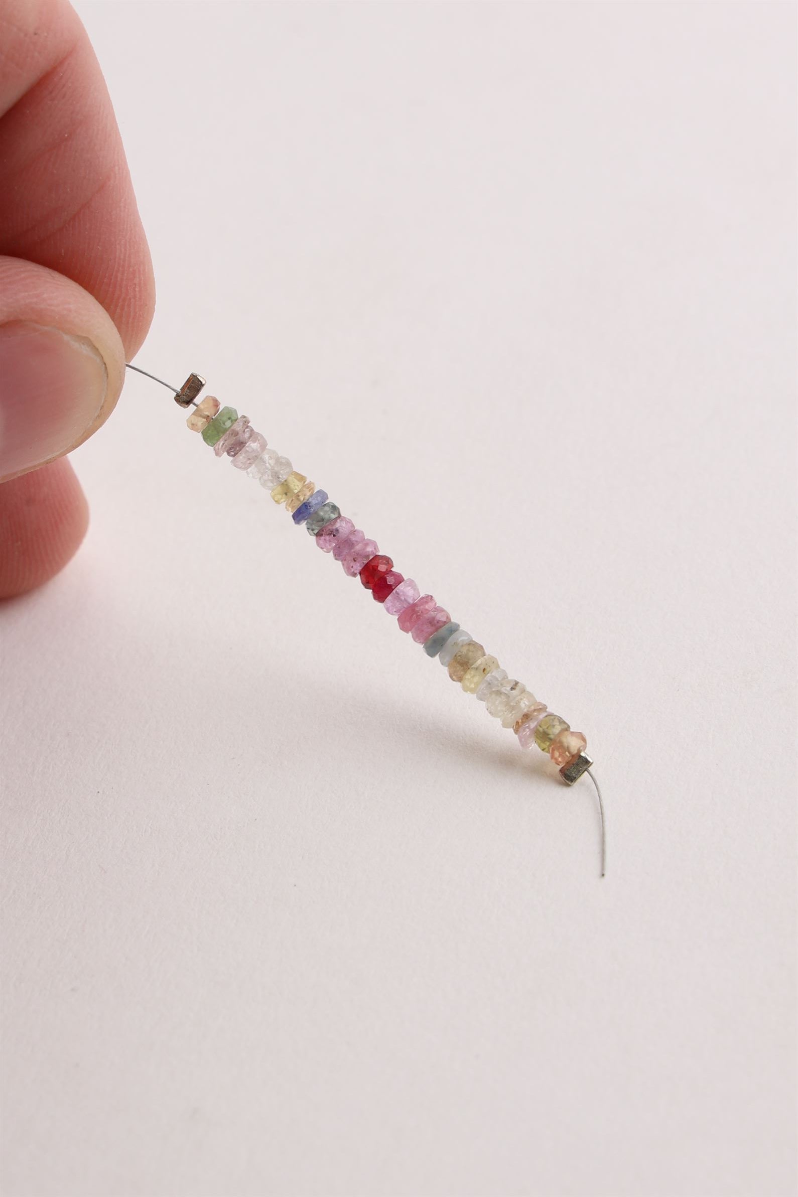 Multi Colored Sapphire Bead Strand (28 Beads)