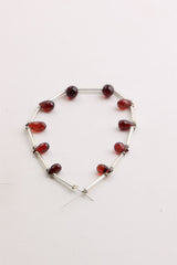 Garnet Faceted Egg Bead Strand (10 Eggs)