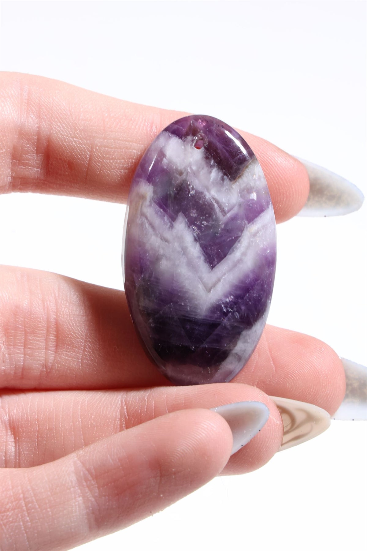 Chevron Amethyst Cab (Drilled)