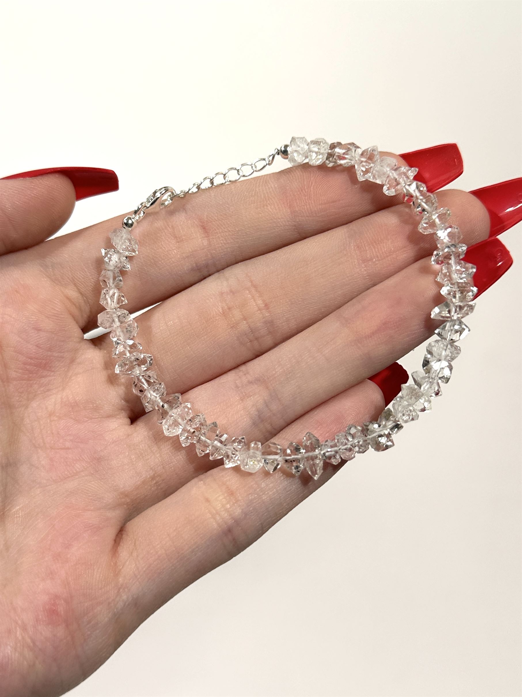 Full Beaded Herkimer Bracelet In Silver - Forgotten Rarities