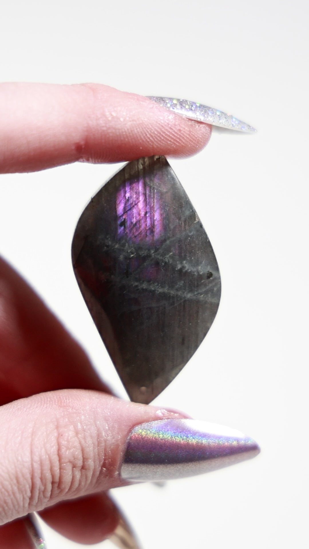 Purple Labradorite Cab (Drilled)