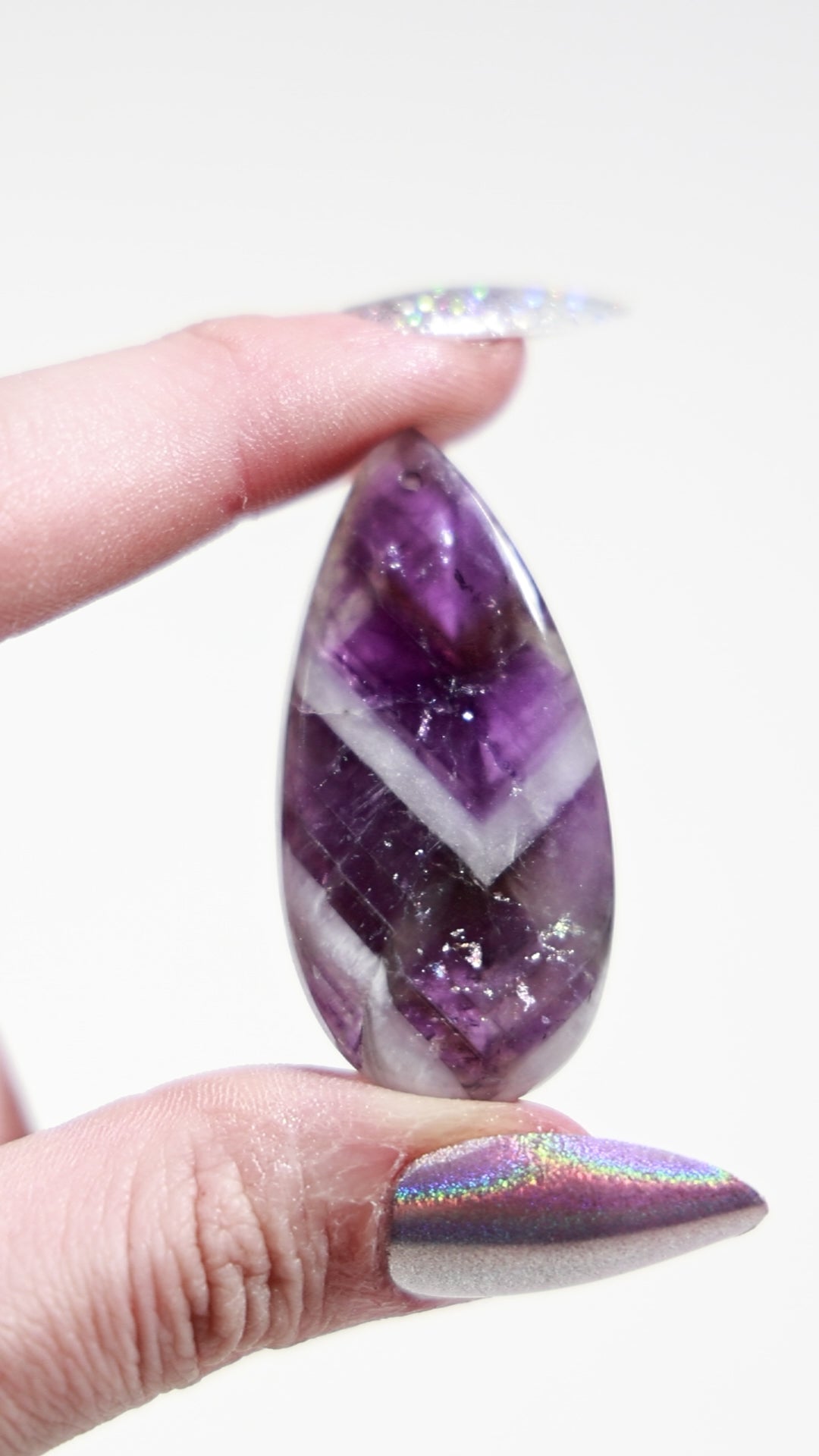 Chevron Amethyst Cab (Drilled)