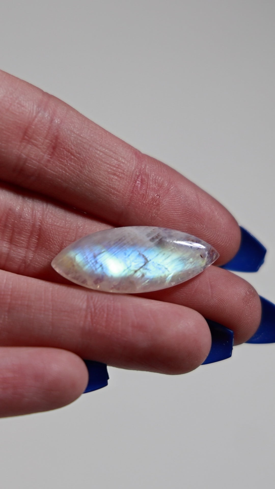 -AAA GRADE - Rainbow Moonstone Cab (Drilled)