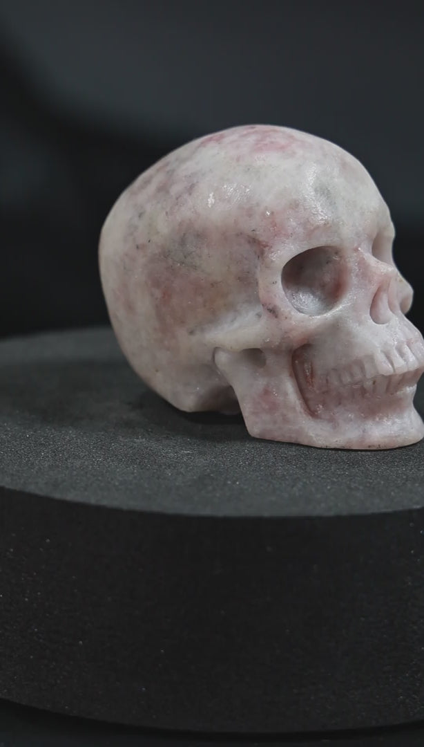 Pink Opal Skull Carving