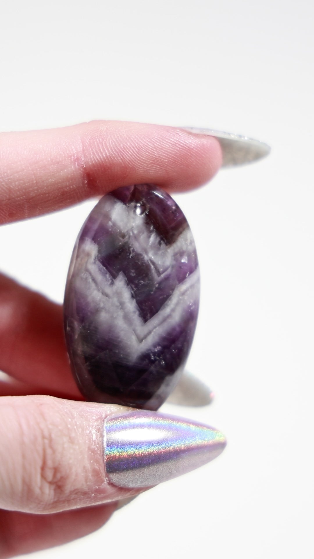 Chevron Amethyst Cab (Drilled)