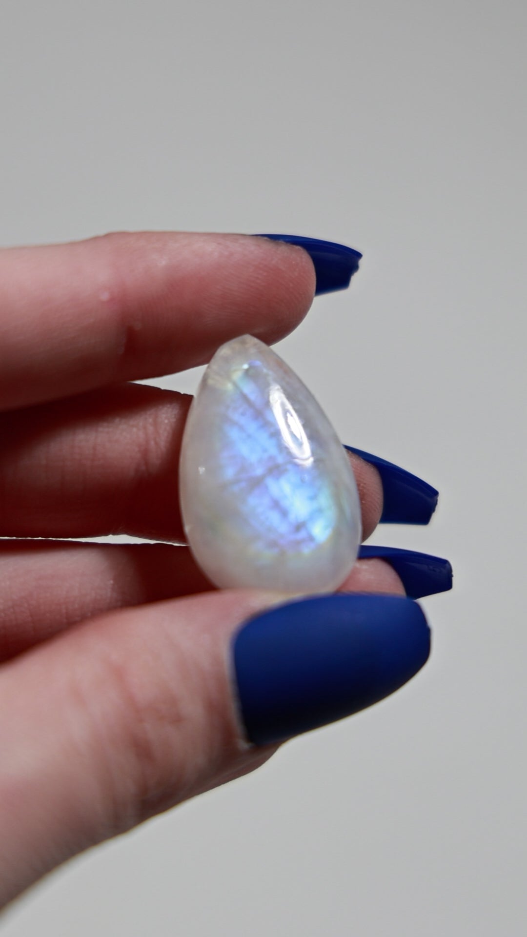 -AAA GRADE - Rainbow Moonstone Cab (Drilled)