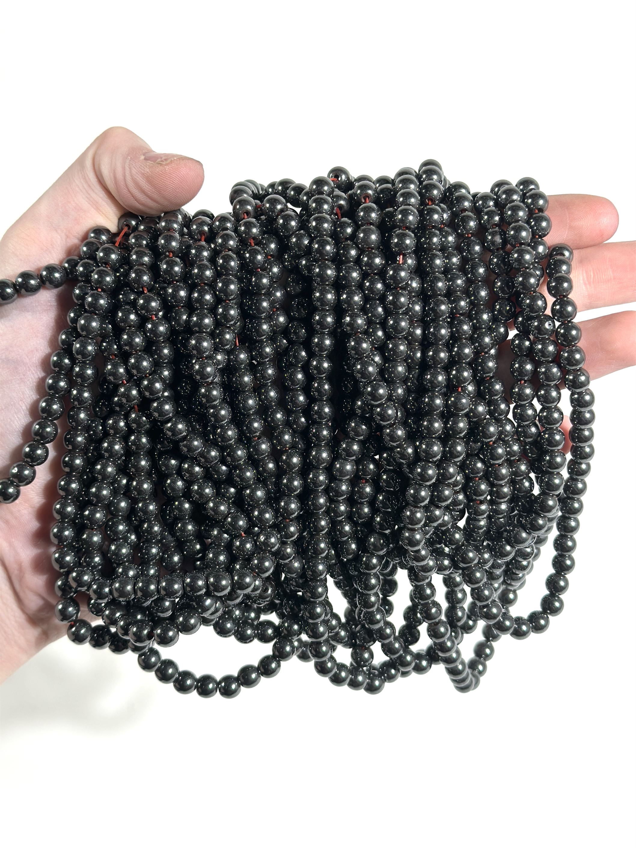 ⚫ Natural Black Hematite Beads, 2-12mm – RainbowShop for Craft